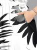 Tropical Leaf Flower Print Plus Size Matching Hawaii Beach Outfit For Couples -  