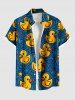 Ducks Stars Print Plus Size Matching Hawaii Beach Outfit For Couples -  