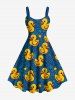 Ducks Stars Print Plus Size Matching Hawaii Beach Outfit For Couples -  