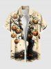 Tenue assortie grande taille pour couple, motif citrouille, arbre et chauve-souris, pour Halloween - Abricot 