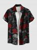 Tenue assortie grande taille pour couples, motif tête de mort, roses et fleurs, pour Halloween - Noir 