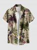 Tenue de plage hawaïenne assortie grande taille, motif cocotier, feuilles tropicales, fleurs d'hibiscus, pour couples - café lumière 