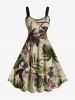 Tenue de plage hawaïenne assortie grande taille, motif cocotier, feuilles tropicales, fleurs d'hibiscus, pour couples - café lumière 