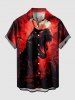 Halloween Dinosaur Moon Galaxy Print Plus Size Matching Outfit For Couples -  