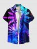 Matching Hawaii Shirt and Romper Plus Size Beach Outfit Coconut Tree Neon Glitter 3D Printed for Couples -  