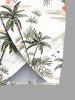 Coconut Tree Hibiscus Flower Sun Boat Print Plus Size Matching Hawaii Beach Outfit For Couples -  