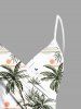 Plus Size Coconut Tree Hibiscus Flower Sun Boat Print Convertible Hawaii Beach Cover -  