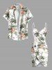 Plus Size Coconut Tree Hibiscus Flower Sun Boat Print Convertible Hawaii Beach Cover -  