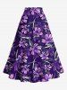 Jupe hawaïenne fendue à imprimé fleurs et feuilles grande taille - Noir 4X