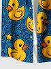 Plus Size Ducks Stars Print Buttons Pocket Hawaii Shirt For Men -  