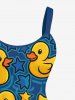 Plus Size Ducks Stars Print Hawaii Tank Dress -  