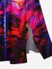 Plus Size Coconut Tree Moon Neon Glitter 3D Print Split Hawaii Midi Dress -  