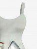 Plus Size Shark Sea Waves Sailboat Print Hawaii Cruise A Line Tank Dress -  