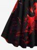 Plus Size Dinosaur Moon Galaxy Print Halloween A Line Tank Dress -  