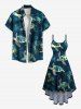 Plus Size Turtle Ombre Sea Print Hawaii Sea Creatures High Low Asymmetric Cami Dress -  