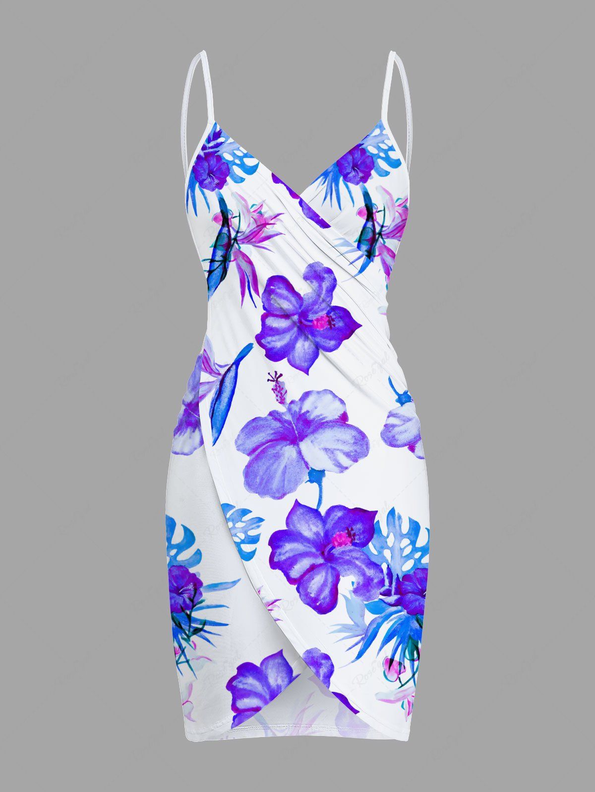 Hot Plus Size Hibiscus Flowers Tropical Leaf Print Convertible Hawaii Beach Cover  