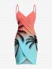 Coconut Tree Ombre Colorblock Print Plus Size Matching Hawaii Beach Outfit For Couples -  