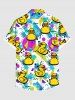 Tenue de plage hawaïenne assortie grande taille à imprimé géométrique Rock Ducks de Sungalsses pour couples - Jaune 
