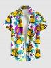 Tenue de plage hawaïenne assortie grande taille à imprimé géométrique Rock Ducks de Sungalsses pour couples - Jaune 