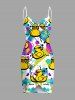 Tenue de plage hawaïenne assortie grande taille à imprimé géométrique Rock Ducks de Sungalsses pour couples - Jaune 