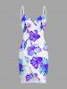 Tenue de plage hawaïenne assortie grande taille à imprimé feuilles tropicales et fleurs d'hibiscus pour couples - Blanc 