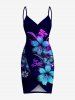 Ombre Hibiscus Flower Leaf Print Plus Size Matching Hawaii Beach Outfit For Couples -  