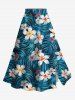 Hibiscus Flowers Tropical Leaf Print Plus Size Matching Hawaii Beach Outfit For Couples -  