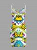 Plus Size Ducks Geometric Pattern Colorblock Print Convertible Hawaii Beach Cover -  