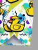 Plus Size Ducks Geometric Pattern Colorblock Print Convertible Hawaii Beach Cover -  