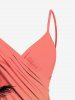 Plus Size Coconut Tree Ombre Colorblock Print Convertible Hawaii Beach Cover -  