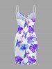 Plus Size Hibiscus Flowers Tropical Leaf Print Convertible Hawaii Beach Cover -  
