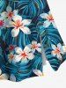 Plus Size Hibiscus Flowers Tropical Leaf Print Split Hawaii Skirt -  