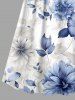 Robe camisole hawaïenne à imprimé floral grande taille - Bleu XXS