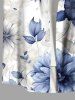Plus Size Flowers Print Buttons Pocket Hawaii Shirt For Men -  