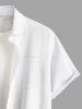 Chemise hawaïenne grande taille à imprimé cocotiers, montagnes et paysages marins, boutons et poches pour homme - Blanc de Crème  L