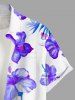 Chemise hawaïenne grande taille à imprimé feuilles tropicales et fleurs d'hibiscus, avec poches et boutons, pour homme - Blanc 5XL