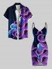 Plus Size Octopus Sea Waves Print Hawaii Convertible Beach Cover Up -  