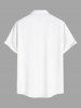 Plus Size Skull Skeleton Lovers Rose Flower Print Halloween Button Pocket Shirt For Men -  