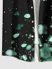 Plus Size Ombre Flower Petal Galaxy Print Hawaii Button Pocket Shirt For Men -  