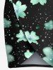 Plus Size Ombre Flower Petal Galaxy Print Hawaii Convertible Beach Cover Up -  