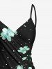 Plus Size Ombre Flower Petal Galaxy Print Hawaii Convertible Beach Cover Up -  