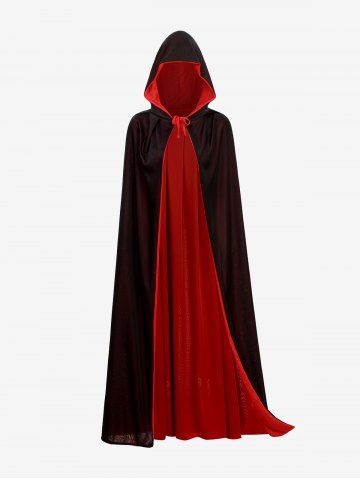 Plus Size Tie Hooded Vampire Cape Cloak - BLACK - ONE SIZE