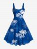 Tropical Leaf Coconut Tree Print Plus Size Matching Hawaii Beach Outfit For Couples -  