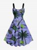 Coconut Tree Turtle Shell Flowers Pineapple Print Plus Size Matching Hawaii Beach Outfit For Couples -  