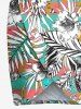 Tenue de plage hawaïenne assortie grande taille à imprimé écossais, fleurs et feuilles, pour couples - Vert 