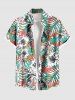 Tenue de plage hawaïenne assortie grande taille à imprimé écossais, fleurs et feuilles, pour couples - Vert 