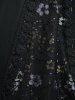 Robe de soirée trapèze à volants et à paillettes en dentelle florale dorée grande taille - Noir 2X | US 18-20