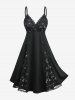 Plus Size Gilding Floral Lace Sequins Patchwork Surplice A Line Party Cami Dress -  