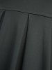 Robe trapèze vintage unie à épaules dénudées et décolleté cache-cœur - Noir L