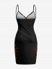 Robe de plage convertible grande taille à imprimé symboles musicaux vieillis - Noir S